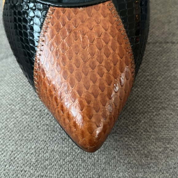 Celine Snakeskin Colorblock Pattern Pumps - Picture 6 of 6